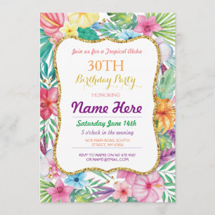 Aloha Luau Tropical Birthday Party Einladung