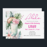 Aloha Luau Tropical Drink 60. Einladung<br><div class="desc">Erwachsenes Thema Hawaiian tropischen Strand florale Aquarell Grafik Party. Verfügbar als digitaler Download druckbar. Benutzerdefinierter,  personalisierter,  bearbeitbarer Download</div>