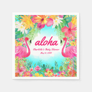 Aloha Luau Tropical Flamingo Babyduschpapier Serviette
