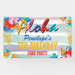 Aloha Luau Tropical Glitzer Geburtstagsparty Banne Banner