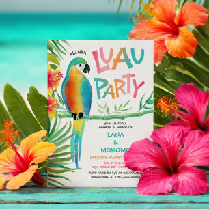 Aloha Luau Tropical Parrot Couples Dusche Einladung