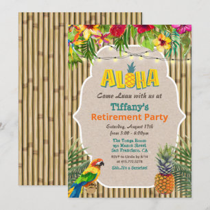 Aloha Luau Tropical Retirement Party Einladung