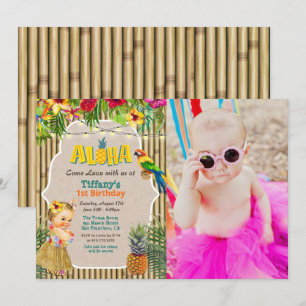 Aloha Luau Tropische Geburtstags-Fotoeinladung Einladung