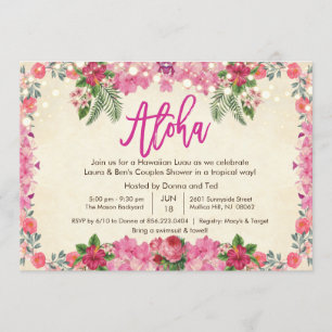 Aloha Luau Tropische Pärchen-Einladung zum Babysho Einladung