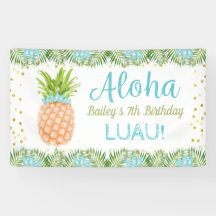 Aloha Luau Tropischer Ananas Blaues Gold Geburtsta