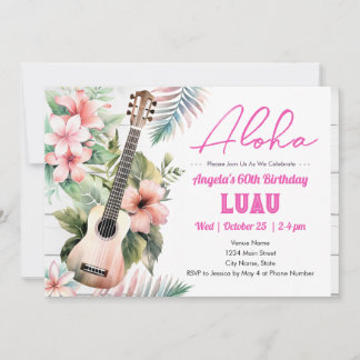 Aloha Luau ukulele 60. Geburtstag Einladung