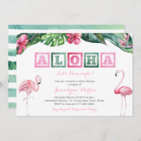 Aloha Lush Tropical Foliage Flamingos Babydusche