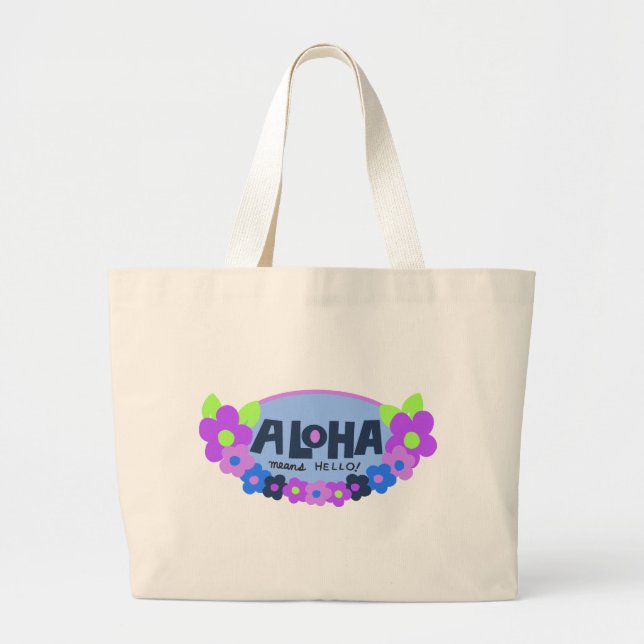 Aloha Means Hello Beach Bag Jumbo Stoffbeutel (Vorne)