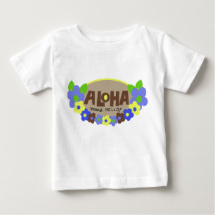 Aloha Means Hello Hawaiian Floral Baby T-shirt