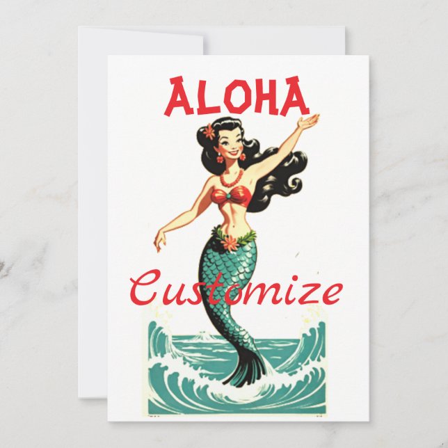 Aloha Mermaid Thunder_Thunder_Cove Einladung (Vorderseite)