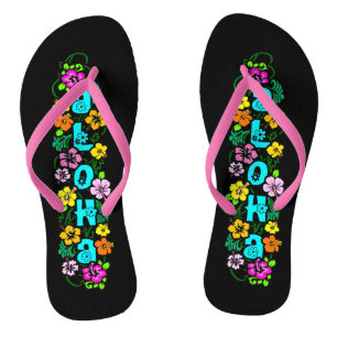 Aloha mit Blume Flip Flops