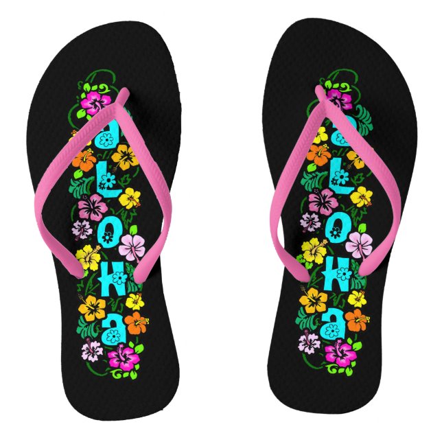 Aloha mit Blume Flip Flops (Fußbett)