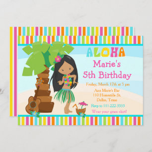 Aloha Niedlich American Girl Birthday Party Einladung