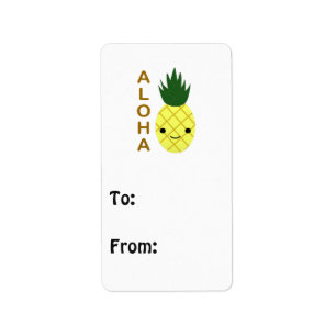 Aloha Niedlich Kawaii Ananas Adressaufkleber