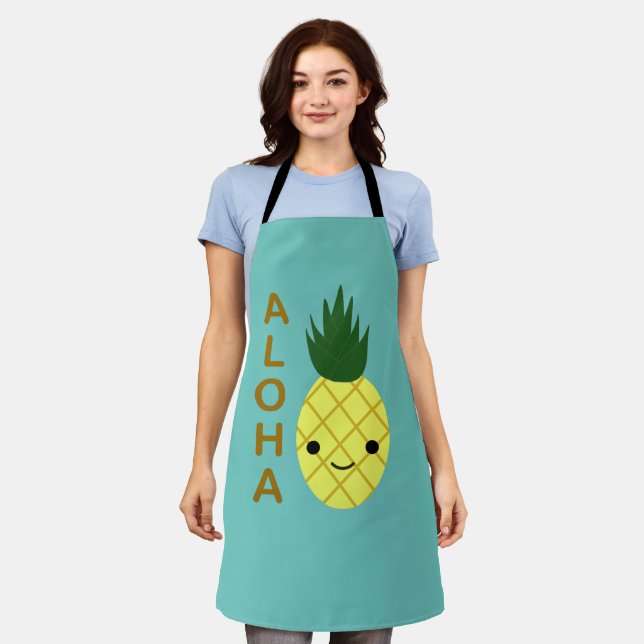Aloha Niedlich Kawaii Ananas Schürze (Getragen)