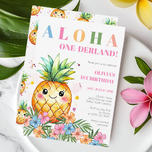 Aloha Onederland Sommer Ananas 1. Geburtstagseinla Einladung