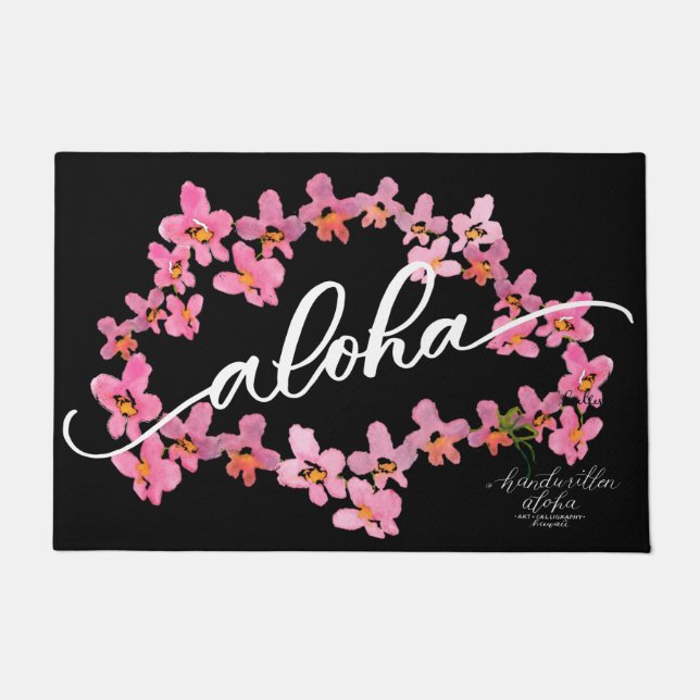 Aloha Orchid Welcome Mat Fußmatte (Vorderseite)