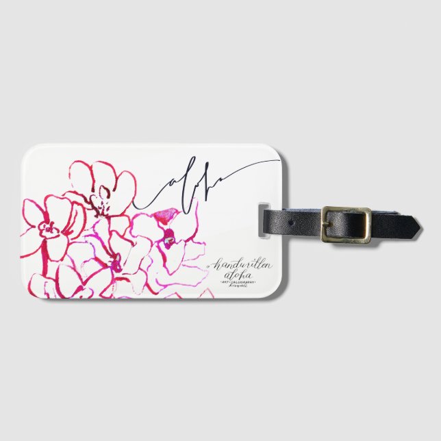 Aloha Orchideen-Blumen-Gepäck-Umbau Gepäckanhänger (Vorderseite (Horizontal))