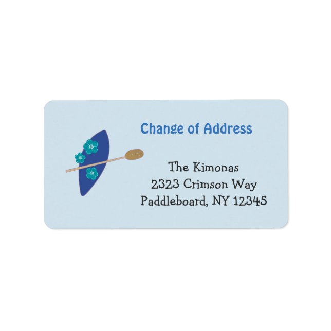 Aloha Paddle Board Adressaufkleber (Vorne)