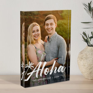 Aloha-Palmenbaum-Feiertag Fotoblock