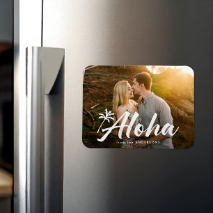 Aloha-Palmenbaum-Feiertagsfoto Magnet