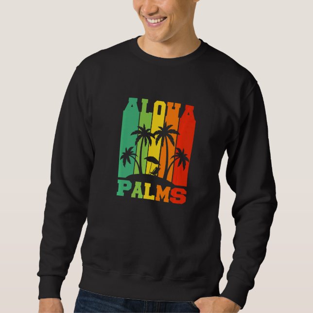 Aloha Palms Hawaii Flower Necklace Tropical Island Sweatshirt (Vorderseite)