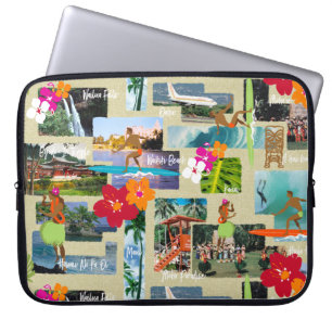 Aloha-Paradies Hawaiianischer Vintage-Postkarten-W Laptopschutzhülle