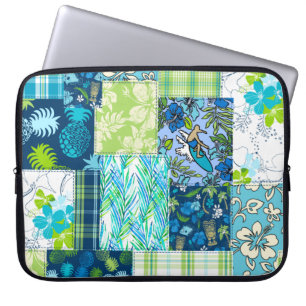 Aloha Patchwork Hawaiian Tropical Prints Wetsuit L Laptopschutzhülle