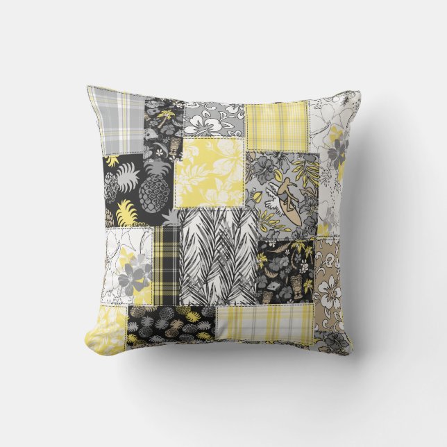 Aloha Patchwork Hawaiianische Tropenprinzen - Neut Kissen (Vorderseite)