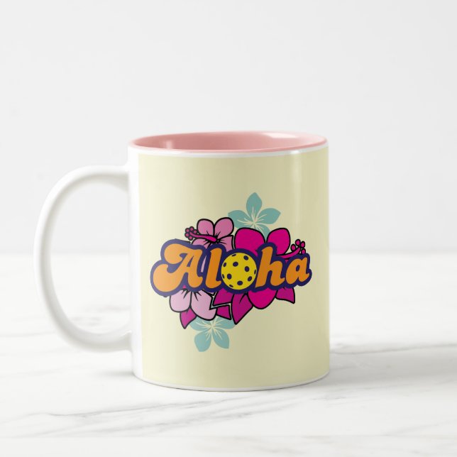 Aloha Pickleball Zweifarbige Tasse (Links)