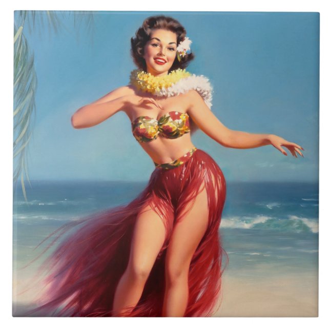 Aloha Pin Up Fliese (Vorderseite)