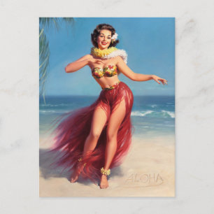 Aloha Pin Up Postkarte