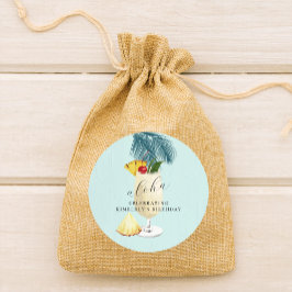 Aloha Pina Colada Grüner Cocktail Geburtstagsparty Runder Aufkleber