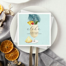 Aloha Pina Colada Grüner Cocktail Geburtstagsparty Serviette
