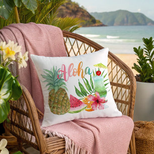 Aloha Pineaplalm Hibiskus & Tropischer Cocktail Kissen
