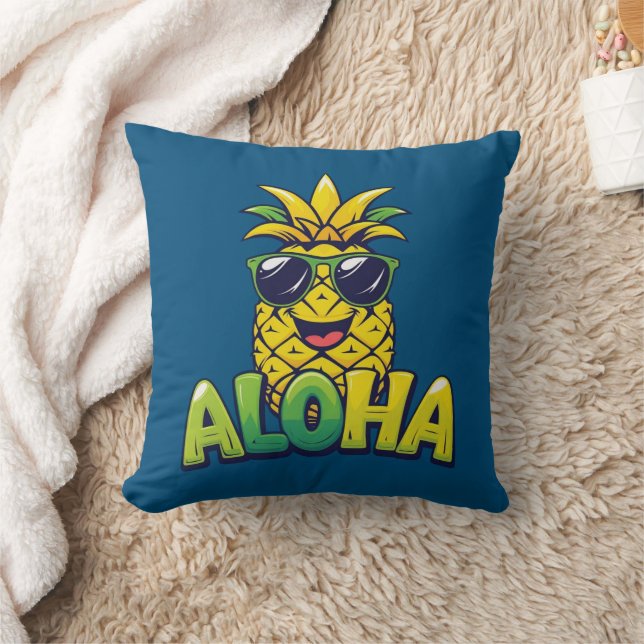 Aloha Pineaple Collection Aquamarines Keuchkissen Kissen (Decke)