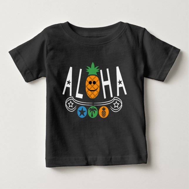 Aloha Pineaple Design - Baby Fine Jersey T - Shirt (Vorderseite)