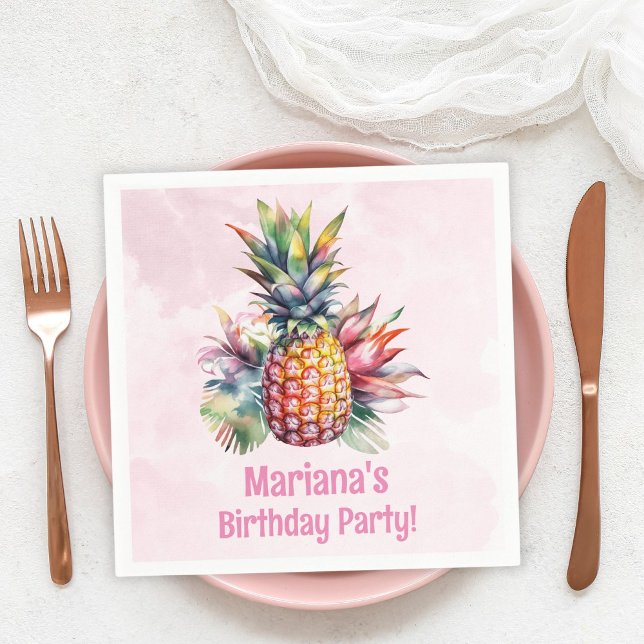 Aloha Pineaple Summer Birthday Party Serviette (Von Creator hochgeladen)