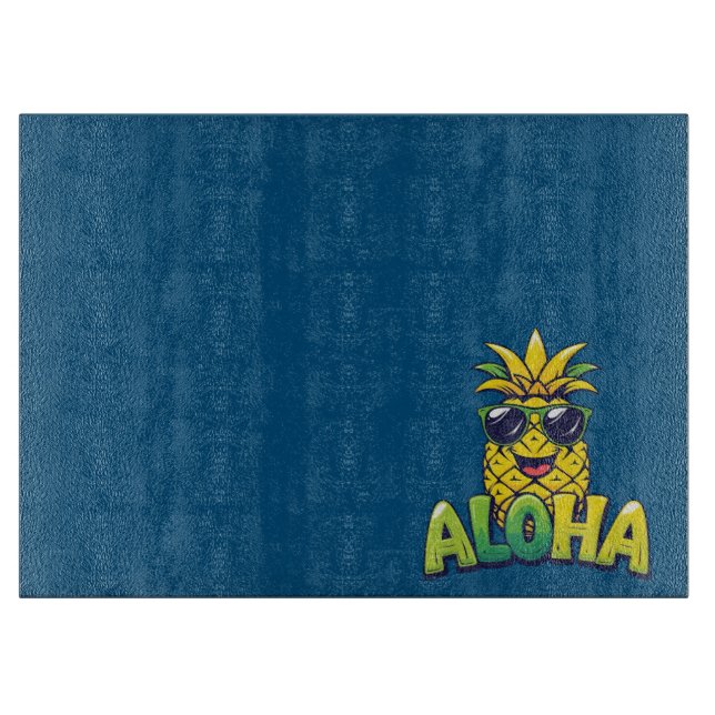 Aloha Pineapollensammlung Aquamarines Schneidebret Schneidebrett (Vorderseite)