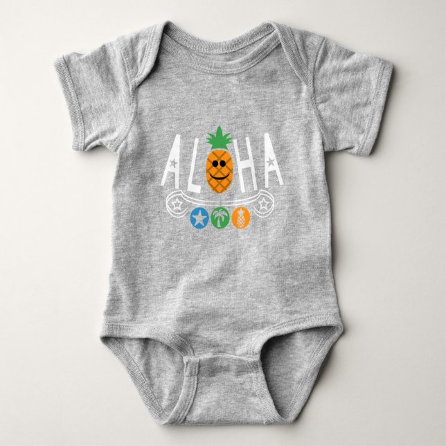 Aloha Pineappdesign - Baby Jersey Bodysuit Baby Strampler (Vorderseite)
