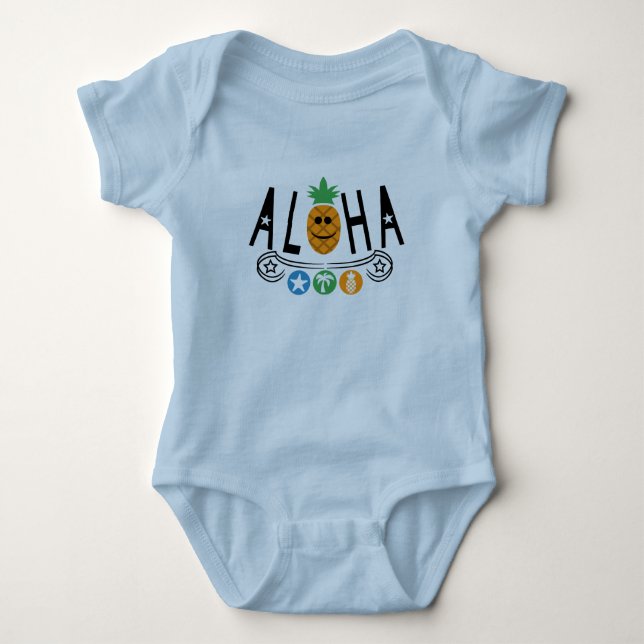 Aloha Pineappdesign - Baby Jersey Bodysuit Strampler (Vorderseite)