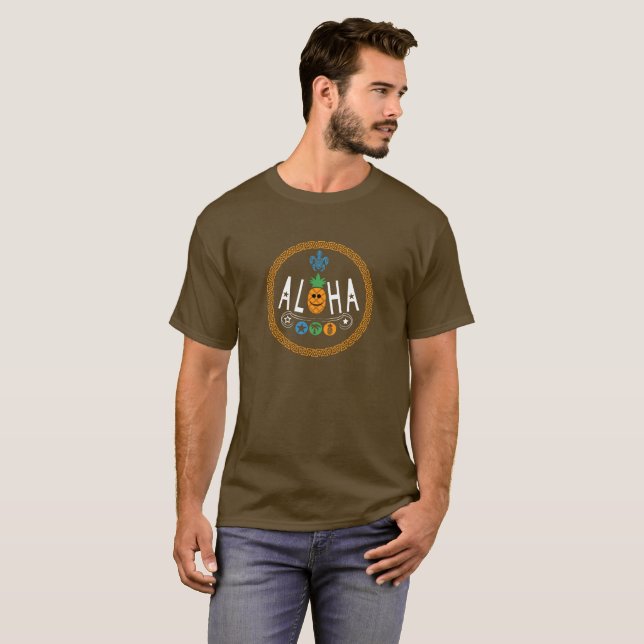Aloha Pineappdesign - Dark T - Shirt (Vorne ganz)