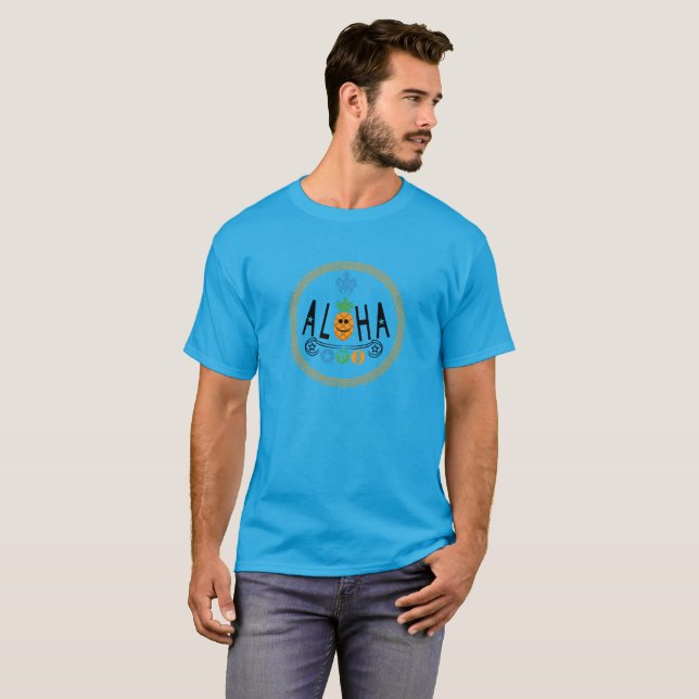 Aloha Pineappdesign - Dark T - Shirt (Vorne ganz)