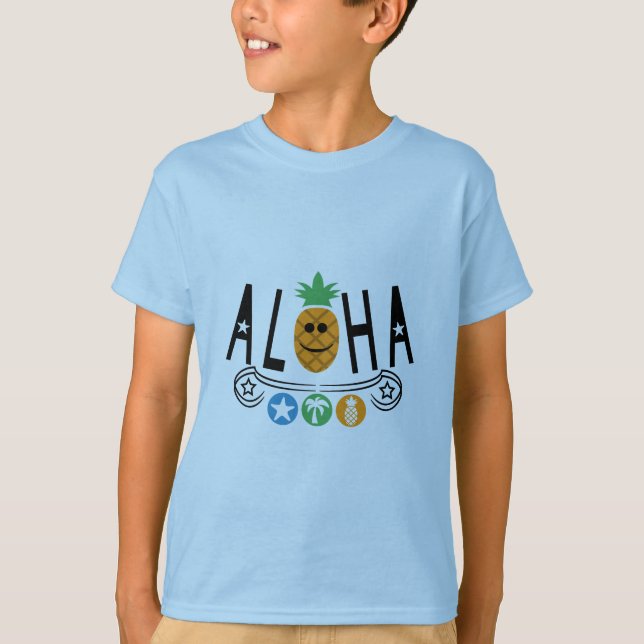 Aloha Pineappdesign - Kids' Basic T - Shirt (Vorderseite)