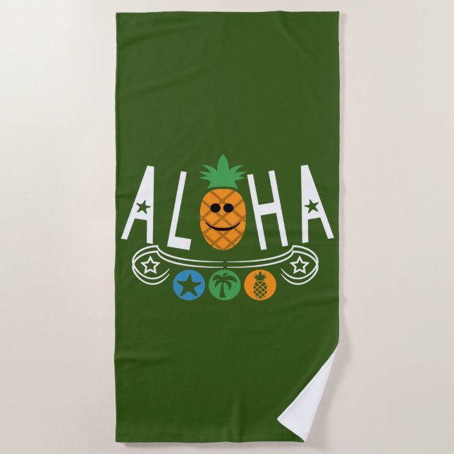 Aloha Pineappdesign - Strandtuch (Vorderseite)