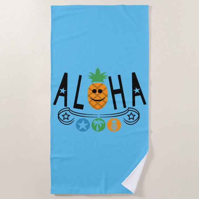 Aloha Pineappdesign - Strandtuch (Vorderseite)
