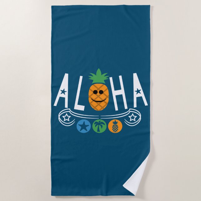 Aloha Pineappdesign - Strandtuch (Vorderseite)