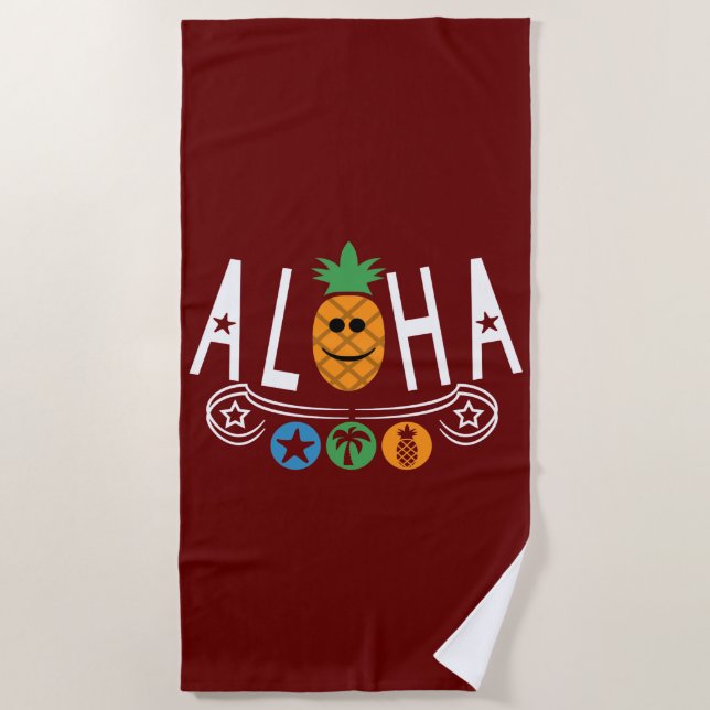 Aloha Pineappdesign - Strandtuch (Vorderseite)