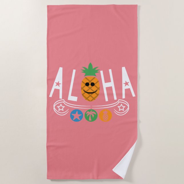 Aloha Pineappdesign - Strandtuch (Vorderseite)