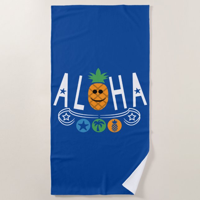 Aloha Pineappdesign - Strandtuch (Vorderseite)